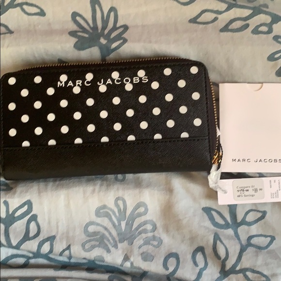 Marc Jacobs Handbags - NWT Super cute black and white polka dot wallet!